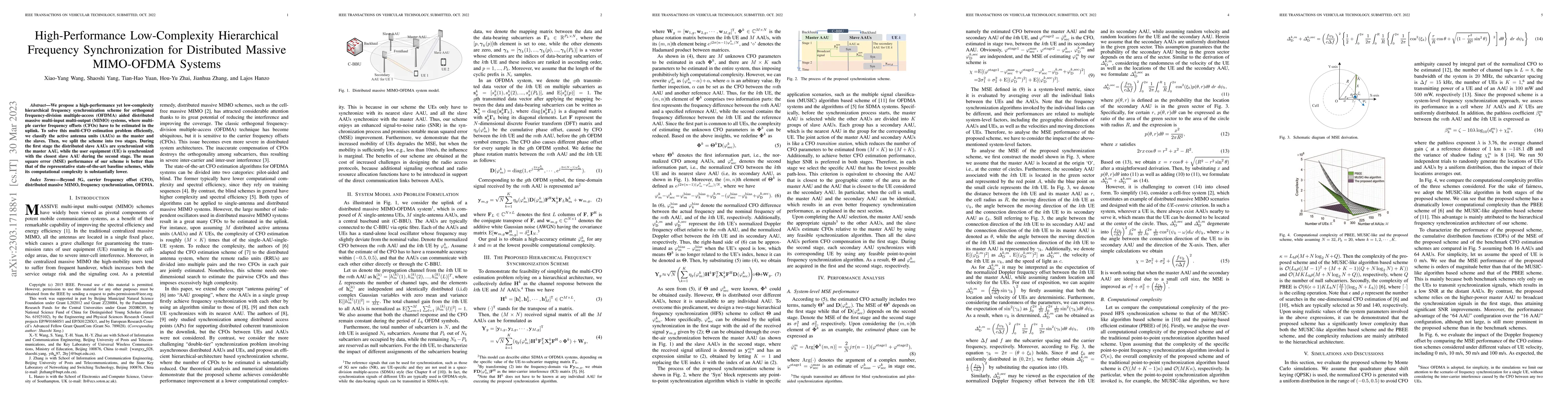 Thumbnail for High-Performance Low-Complexity Hierarchical Frequency Synchronization
  for Distributed Massive MIMO-OFDMA Systems