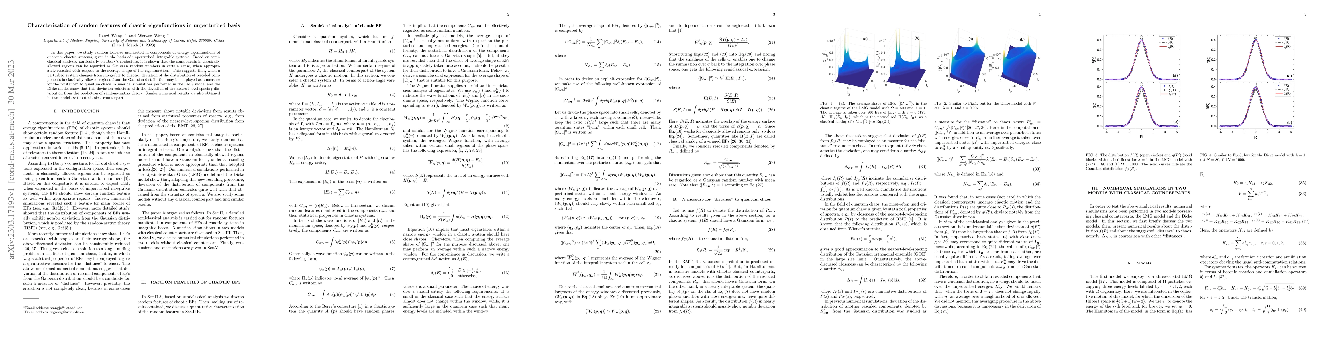 Thumbnail for Characterization of random features of chaotic eigenfunctions in
  unperturbed basis