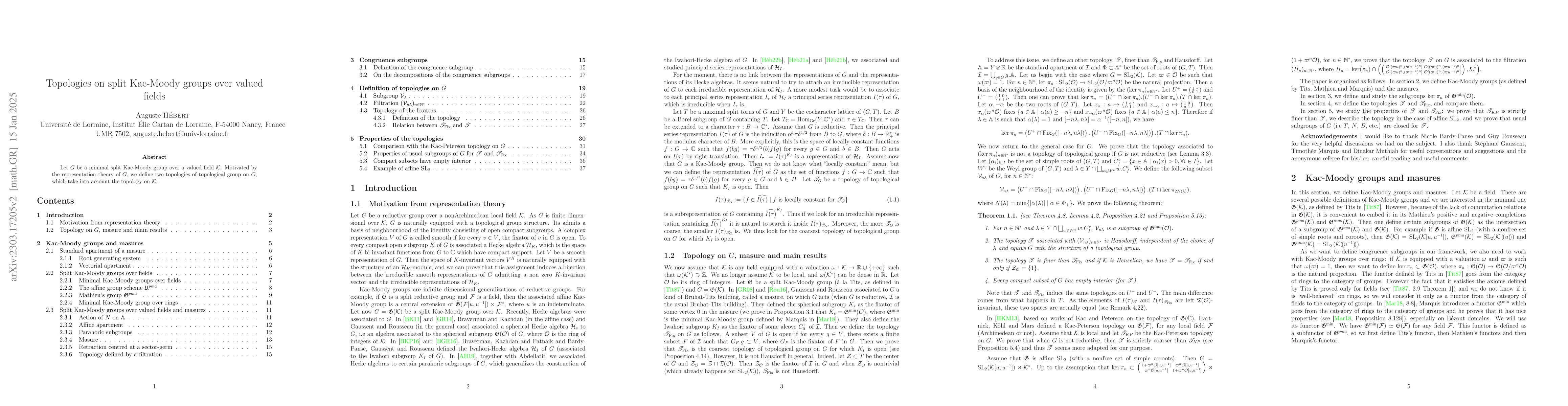 Thumbnail for Topologies on split Kac-Moody groups over valued fields