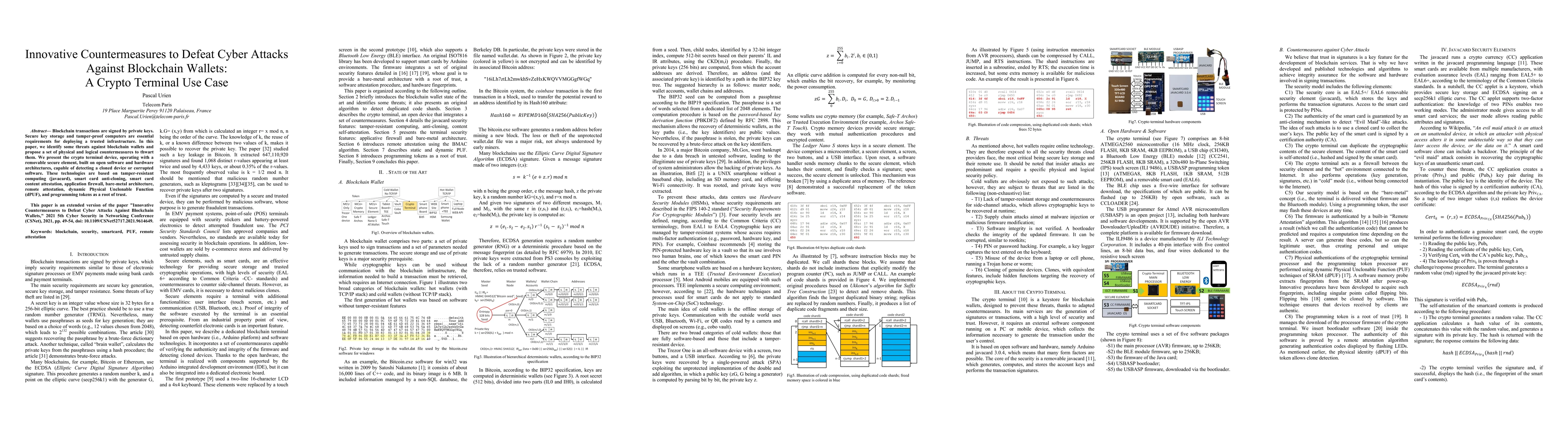 Thumbnail for Innovative Countermeasures to Defeat Cyber Attacks Against Blockchain
  Wallets: A Crypto Terminal Use Case