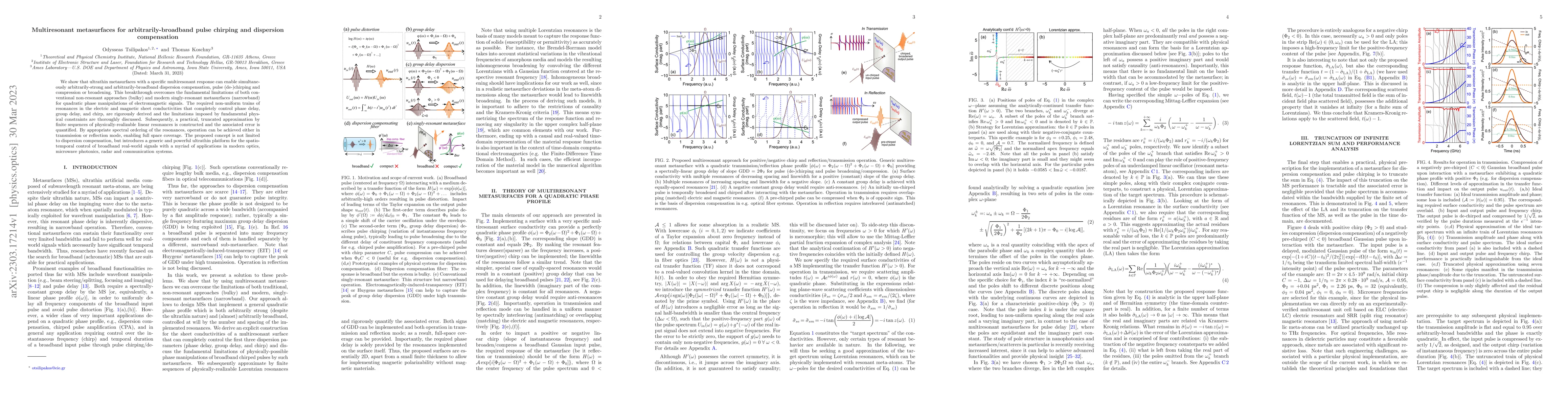 Thumbnail for Multiresonant metasurfaces for arbitrarily-broadband pulse chirping and
  dispersion compensation