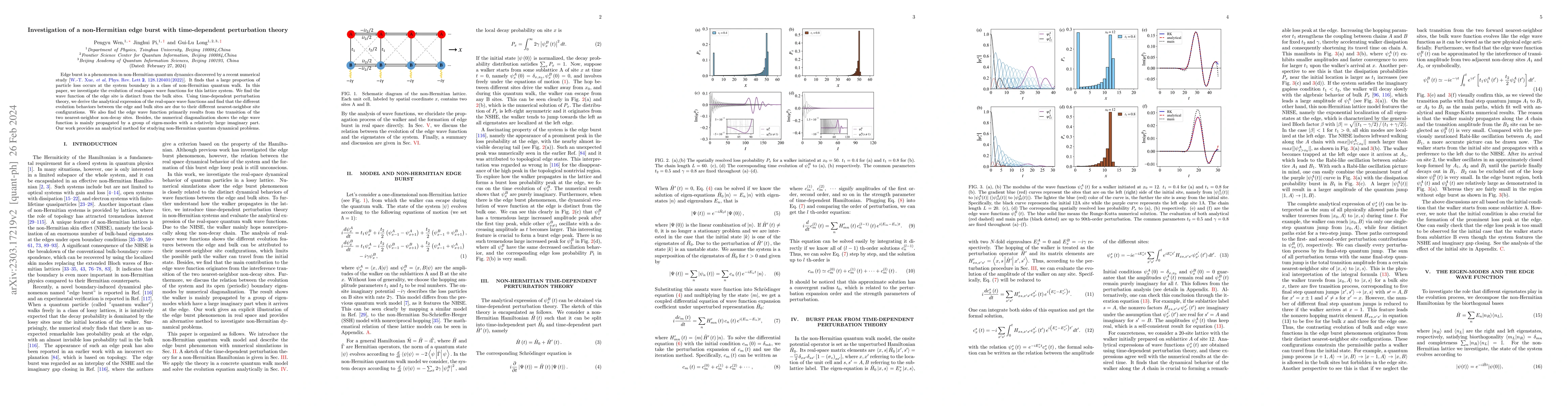 Thumbnail for Investigation of a non-Hermitian edge burst with time-dependent
  perturbation theory