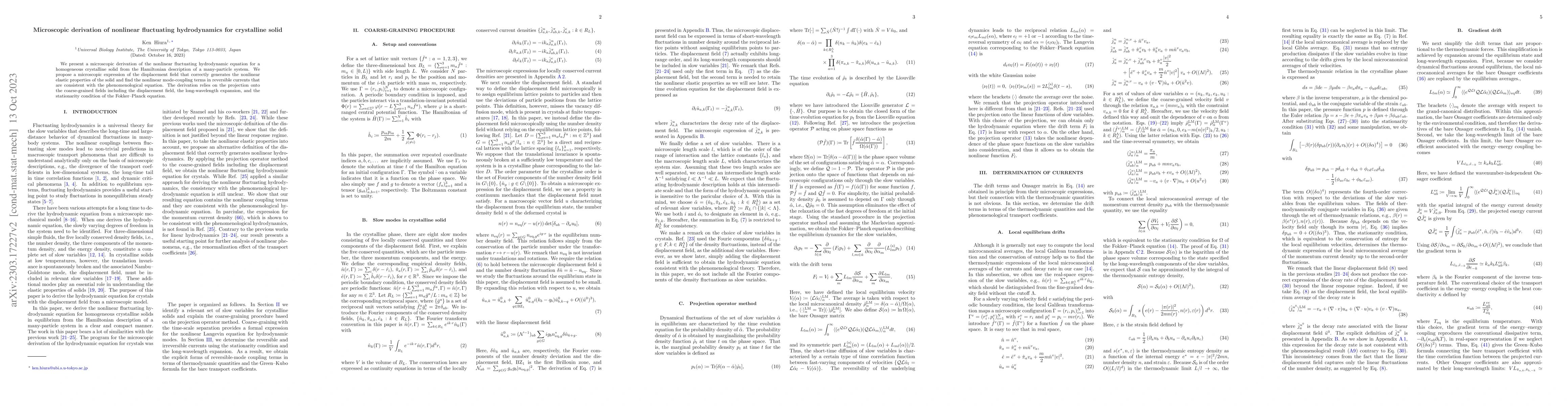 Thumbnail for Microscopic derivation of nonlinear fluctuating hydrodynamics for
  crystalline solid