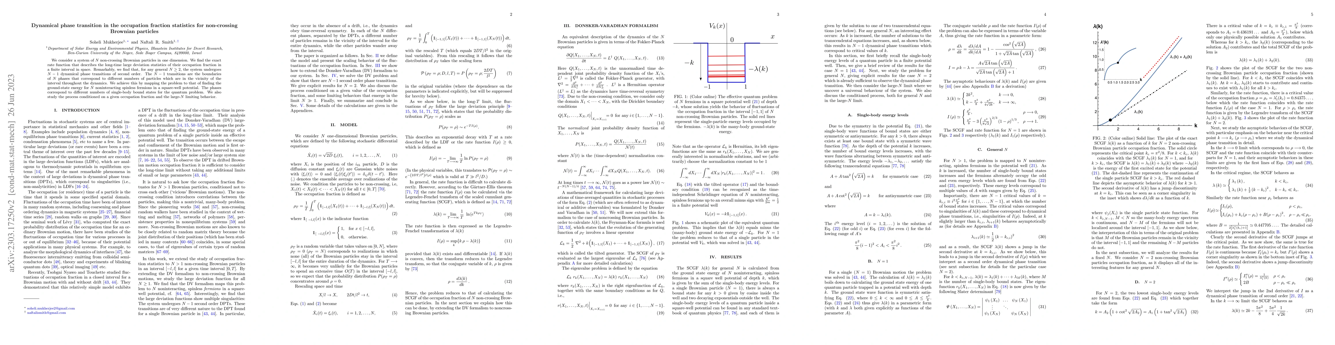 Thumbnail for Dynamical phase transition in the occupation fraction statistics for
  non-crossing Brownian particles