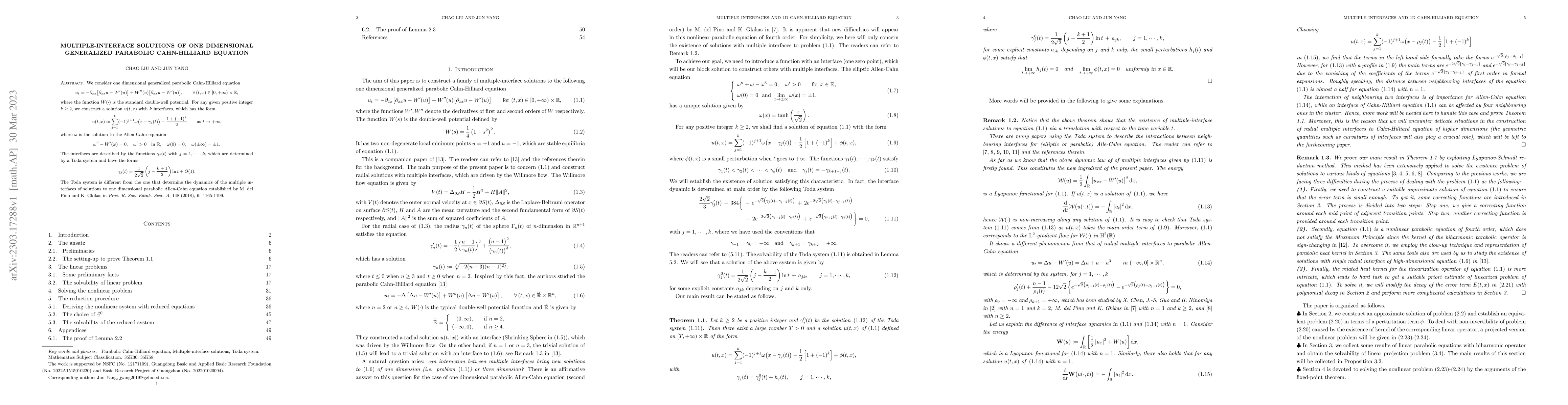 Thumbnail for Multiple-interface solutions of one dimensional generalized parabolic
  Cahn-Hilliard equation