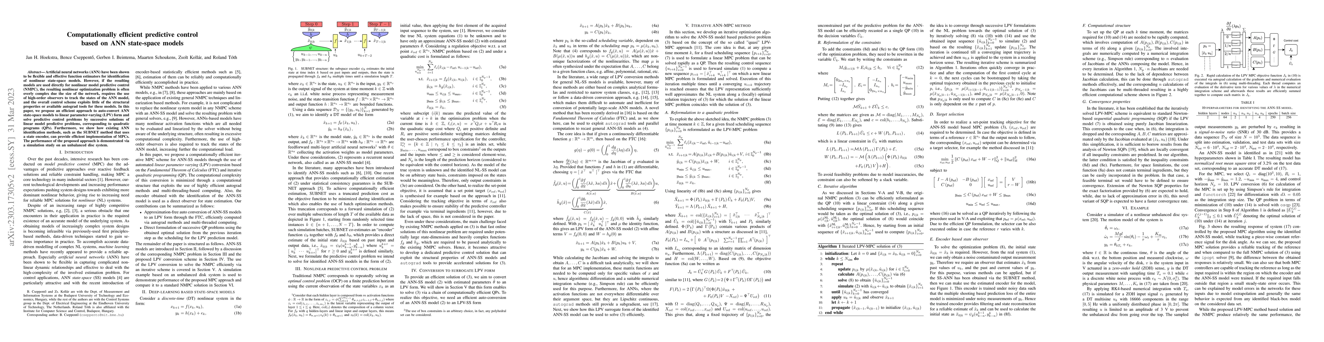 Thumbnail for Computationally efficient predictive control based on ANN state-space
  models