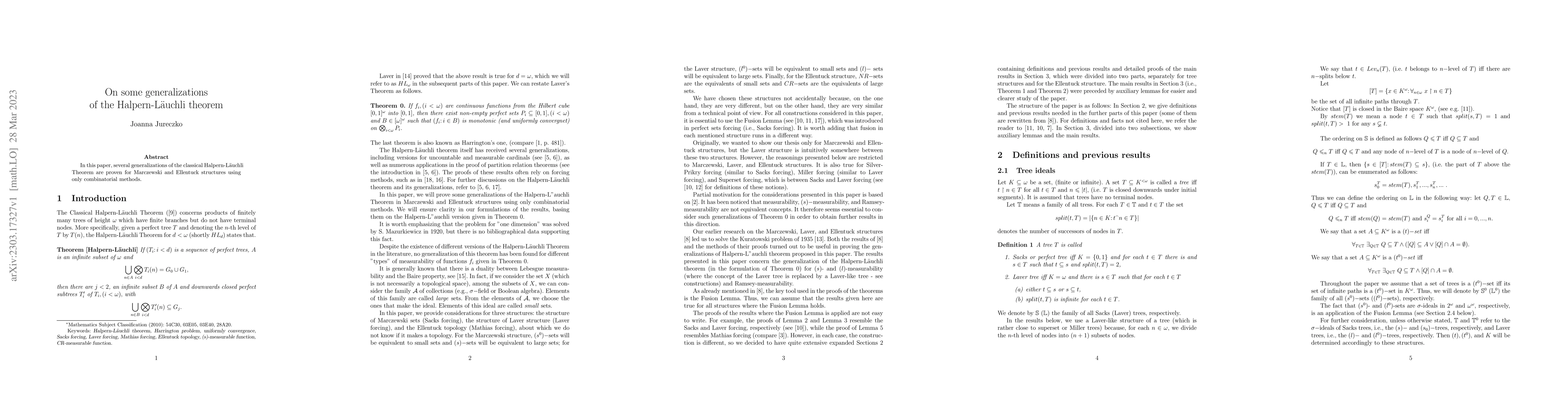 Thumbnail for On some generalizations of the Halpern-L\"auchli theorem