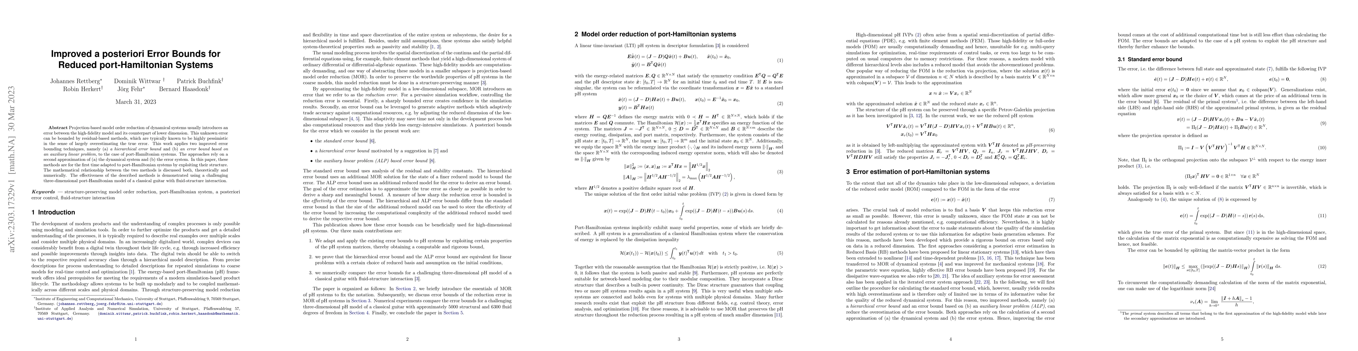 Thumbnail for Improved a posteriori Error Bounds for Reduced port-Hamiltonian Systems