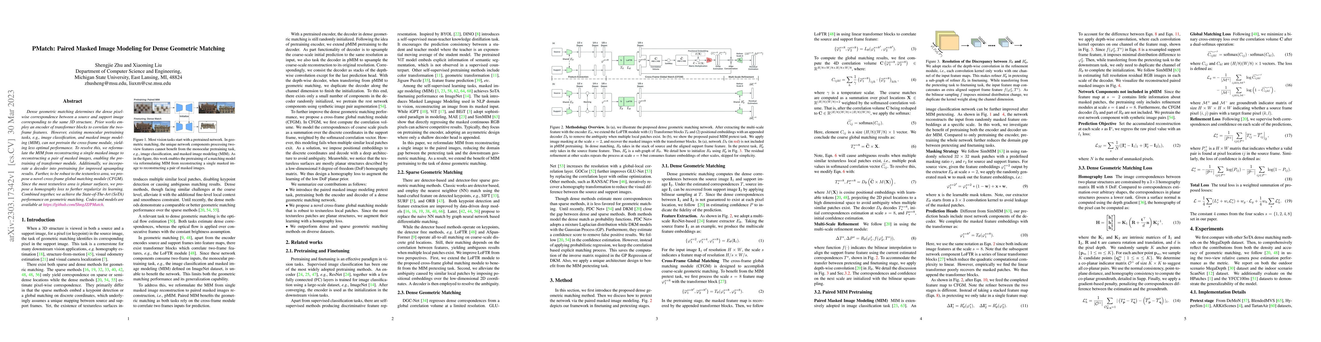 Thumbnail for PMatch: Paired Masked Image Modeling for Dense Geometric Matching