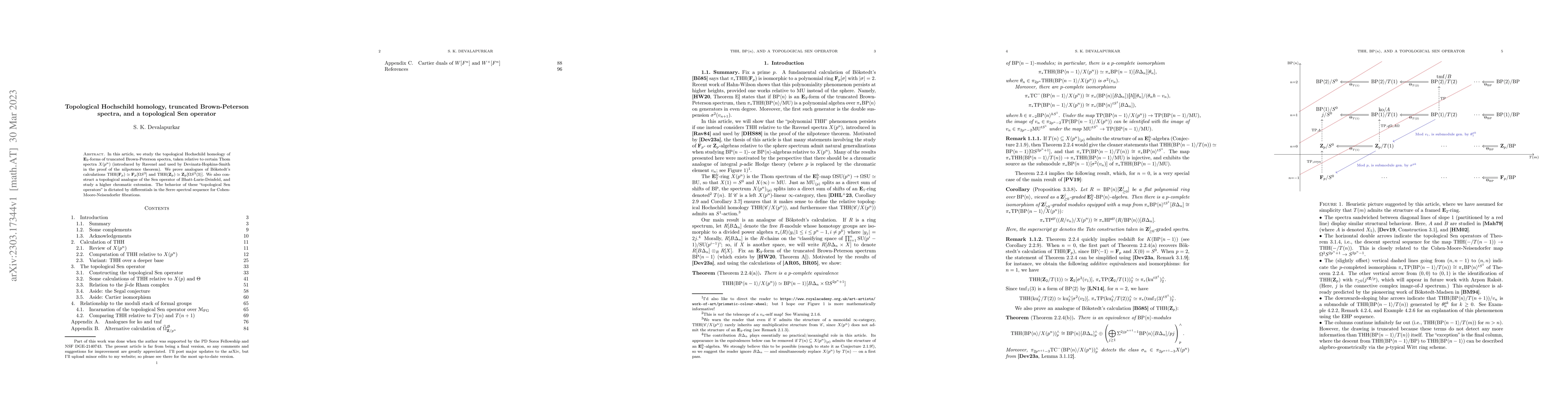 Thumbnail for Topological Hochschild homology, truncated Brown-Peterson spectra, and a
  topological Sen operator