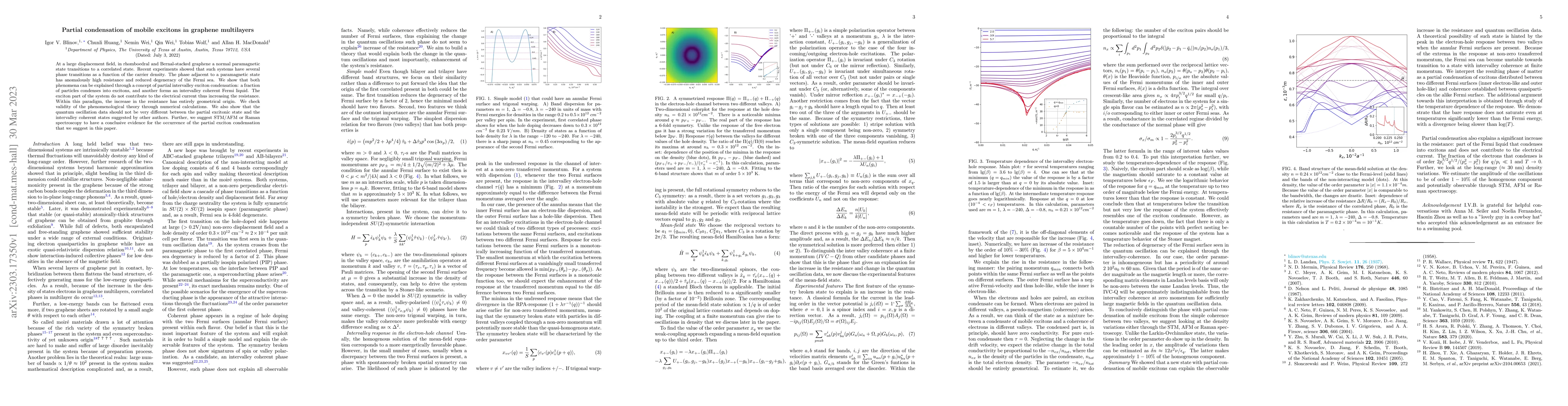 Thumbnail for Partial condensation of mobile excitons in graphene multilayers