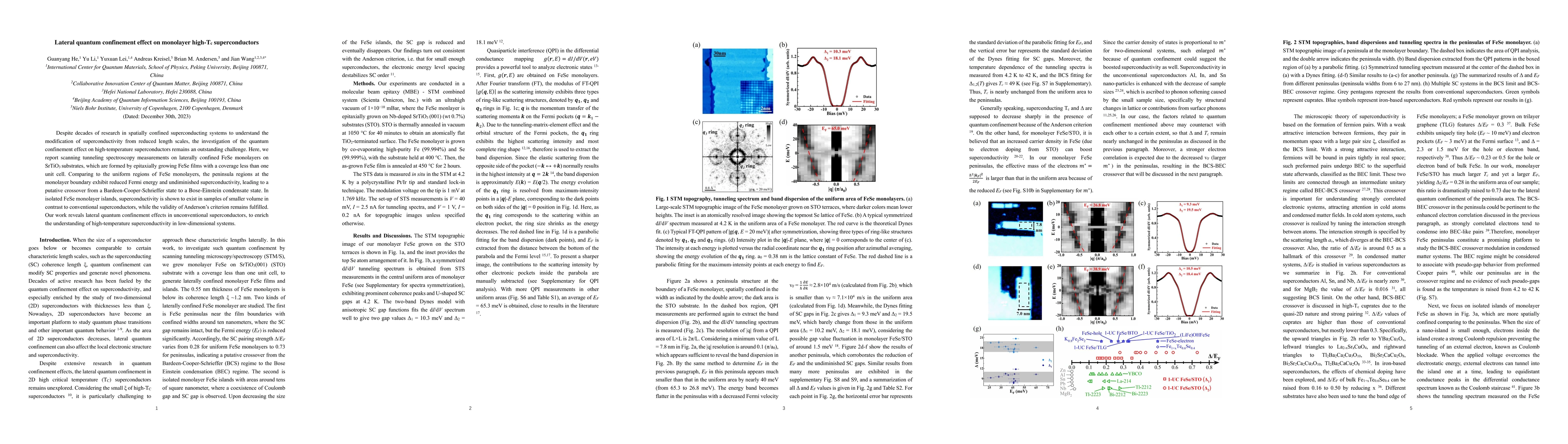 Thumbnail for Lateral quantum confinement effect on monolayer high-Tc superconductors