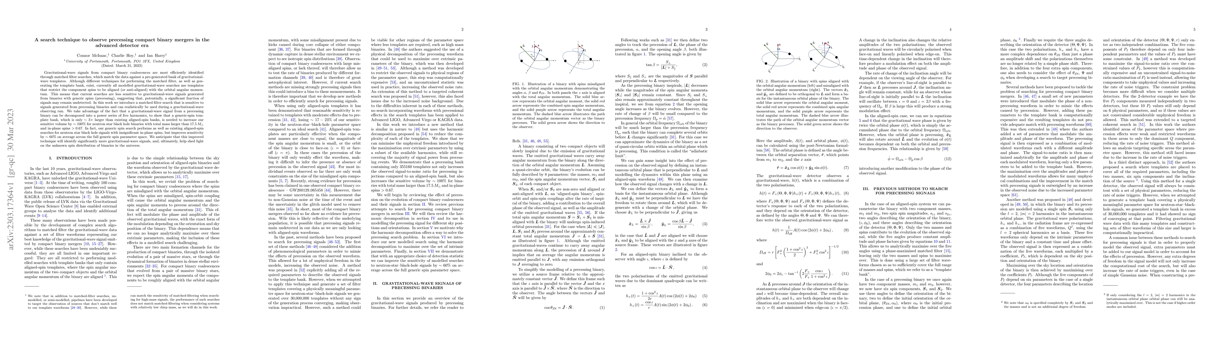 Thumbnail for A search technique to observe precessing compact binary mergers in the
  advanced detector era