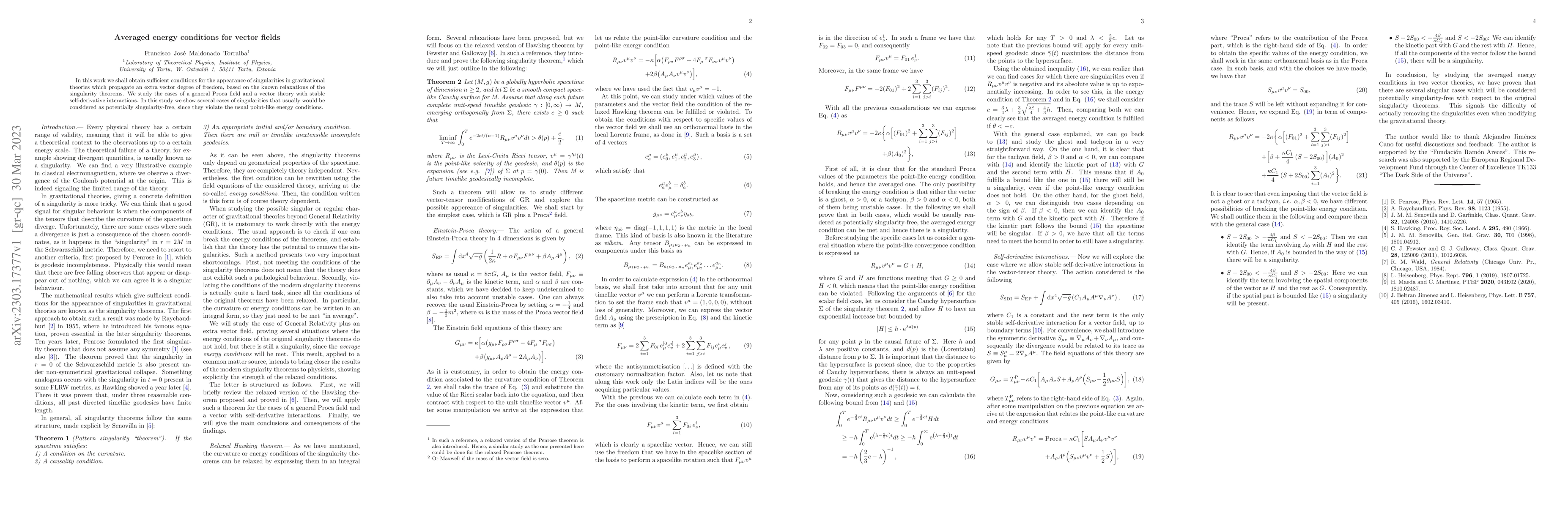 Thumbnail for Averaged energy conditions for vector fields