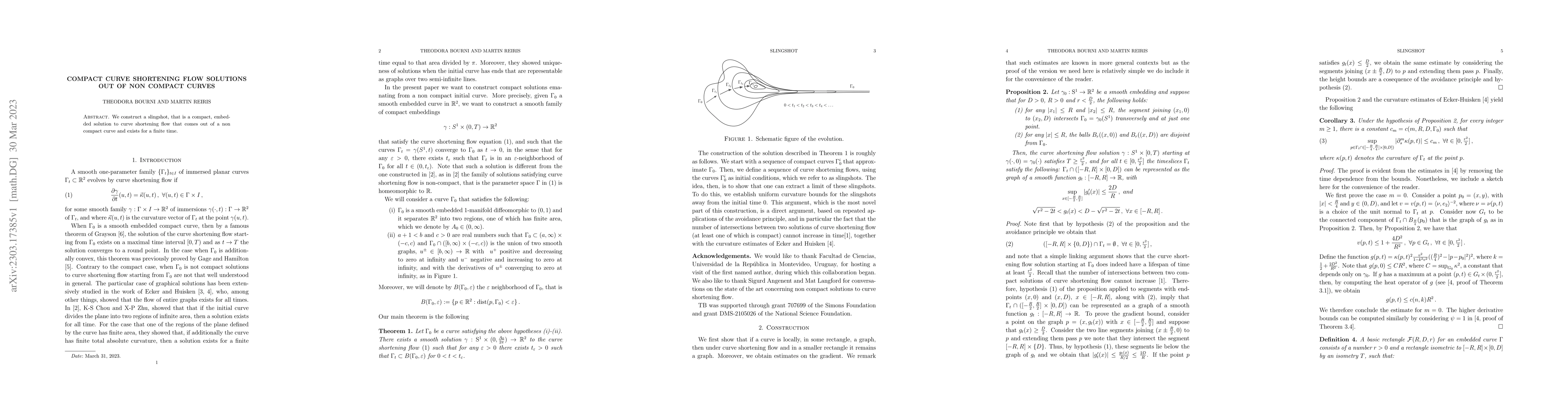 Thumbnail for Compact curve shortening flow solutions out of non compact curve