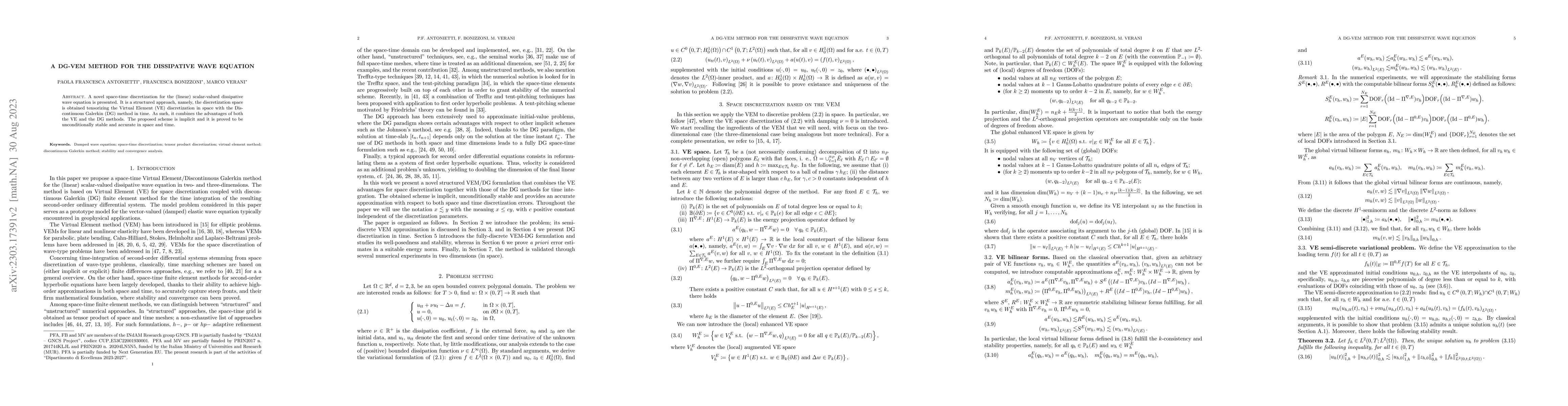 Thumbnail for A DG-VEM method for the dissipative wave equation