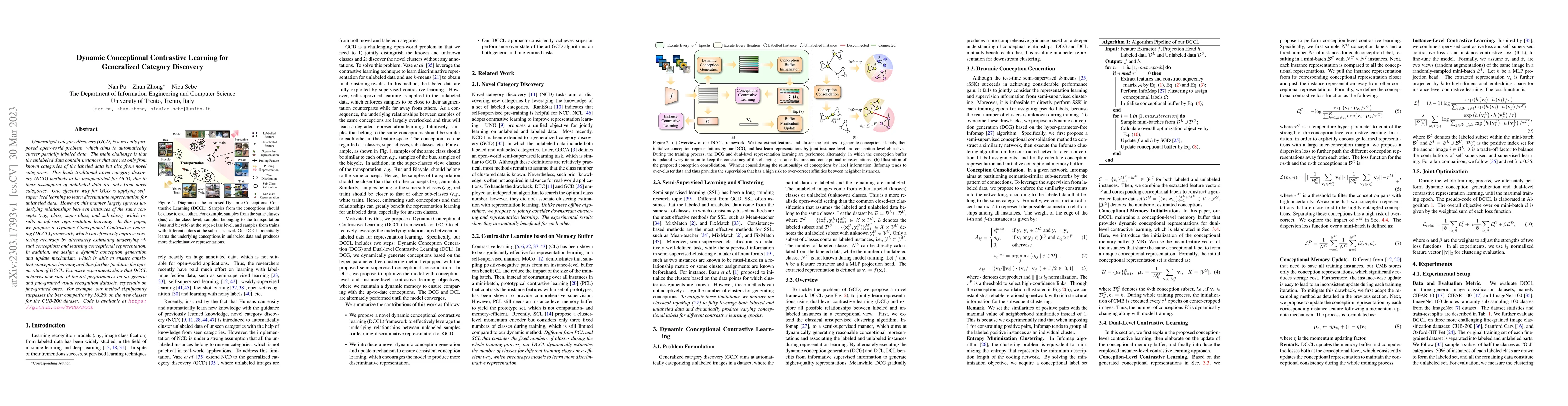 Thumbnail for Dynamic Conceptional Contrastive Learning for Generalized Category
  Discovery