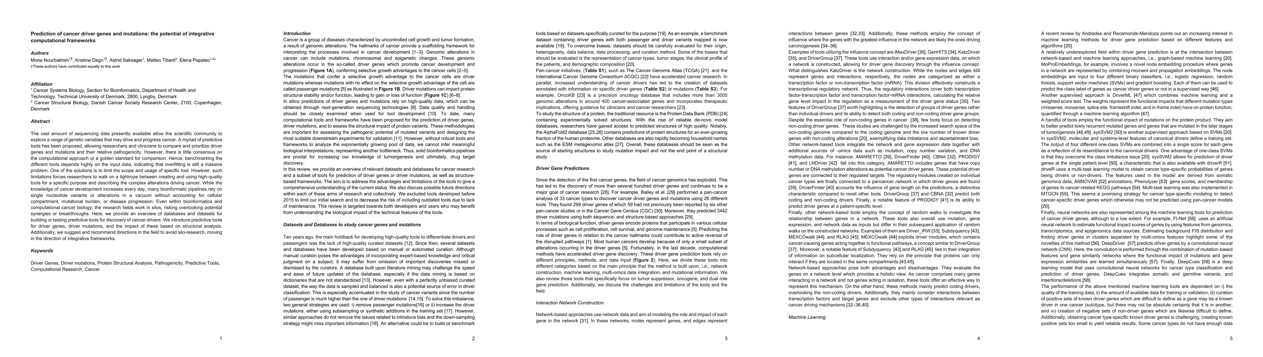 Thumbnail for Prediction of cancer driver genes and mutations: the potential of
  integrative computational frameworks
