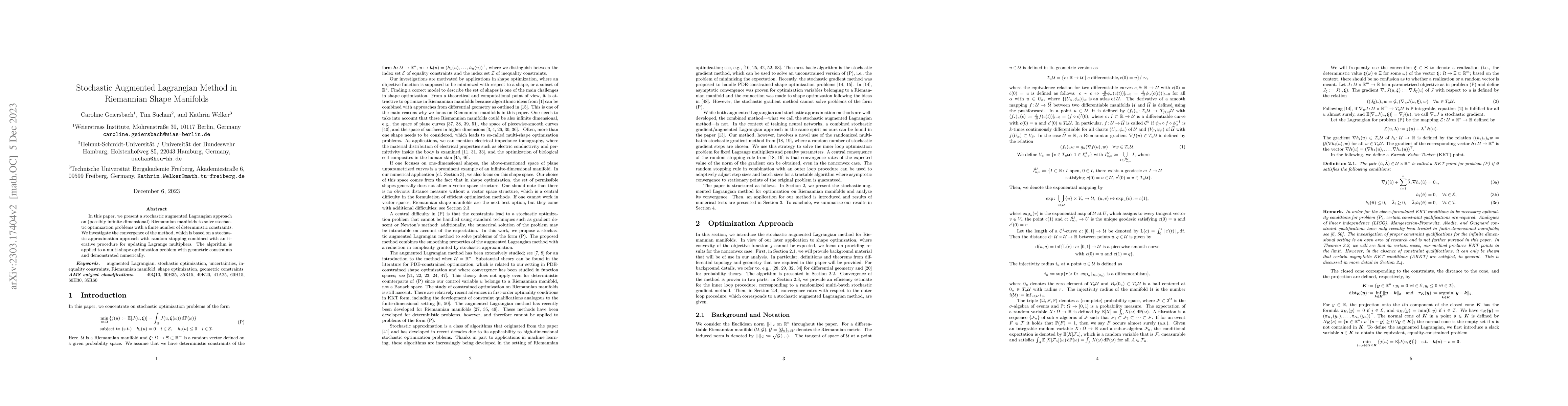 Thumbnail for Stochastic Augmented Lagrangian Method in Riemannian Shape Manifolds