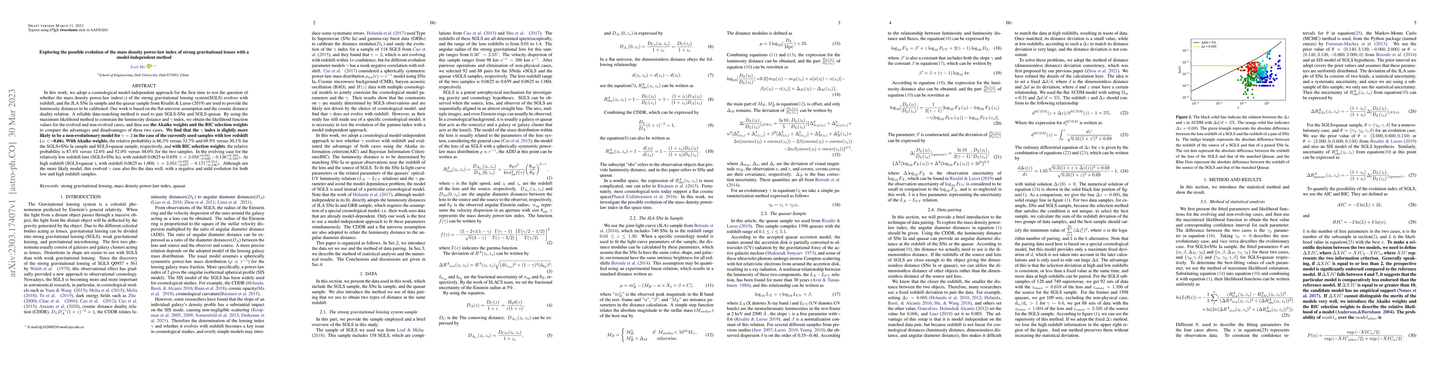 Thumbnail for Exploring the possible evolution of the mass density power-law index of
  strong gravitational lenses with a model-independent method