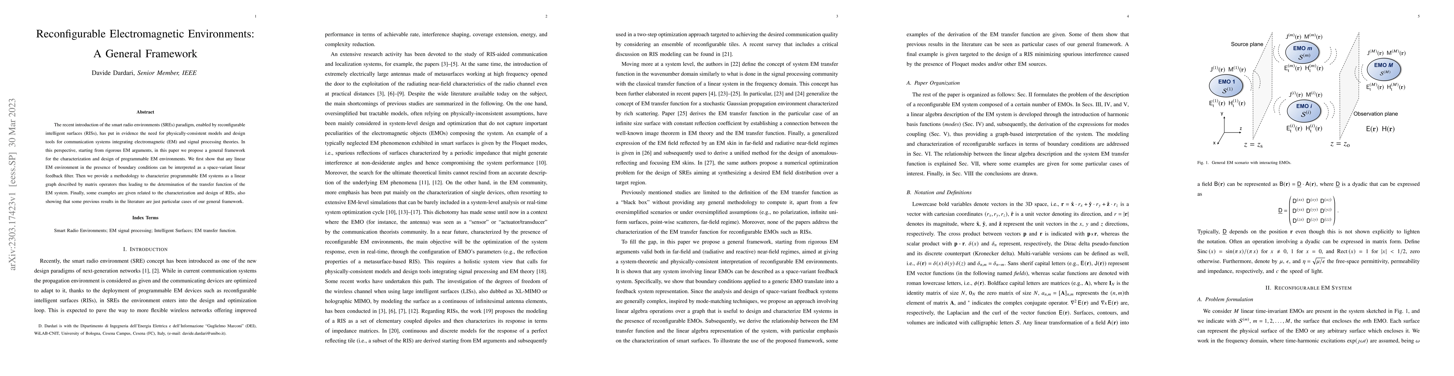 Thumbnail for Reconfigurable Electromagnetic Environments: A General Framework