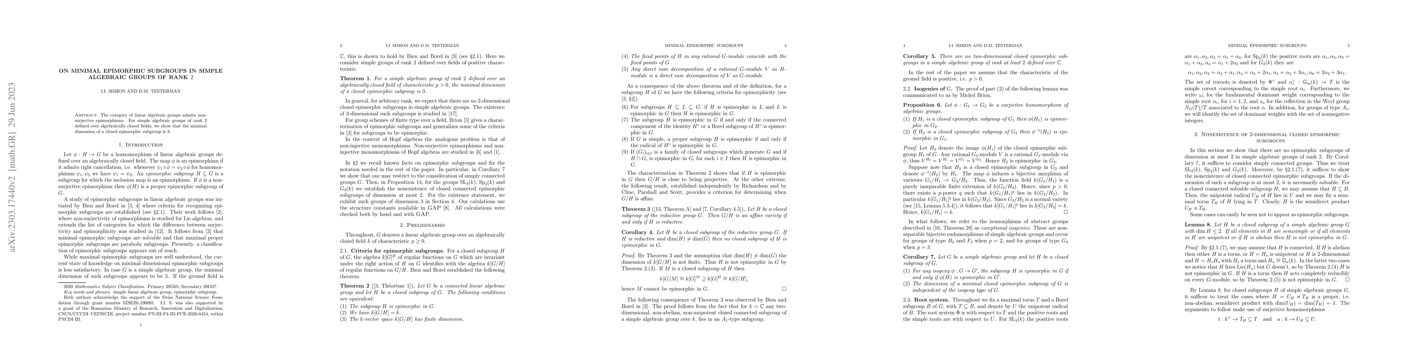 Thumbnail for On minimal epimorphic subgroups in simple algebraic groups of rank $2$