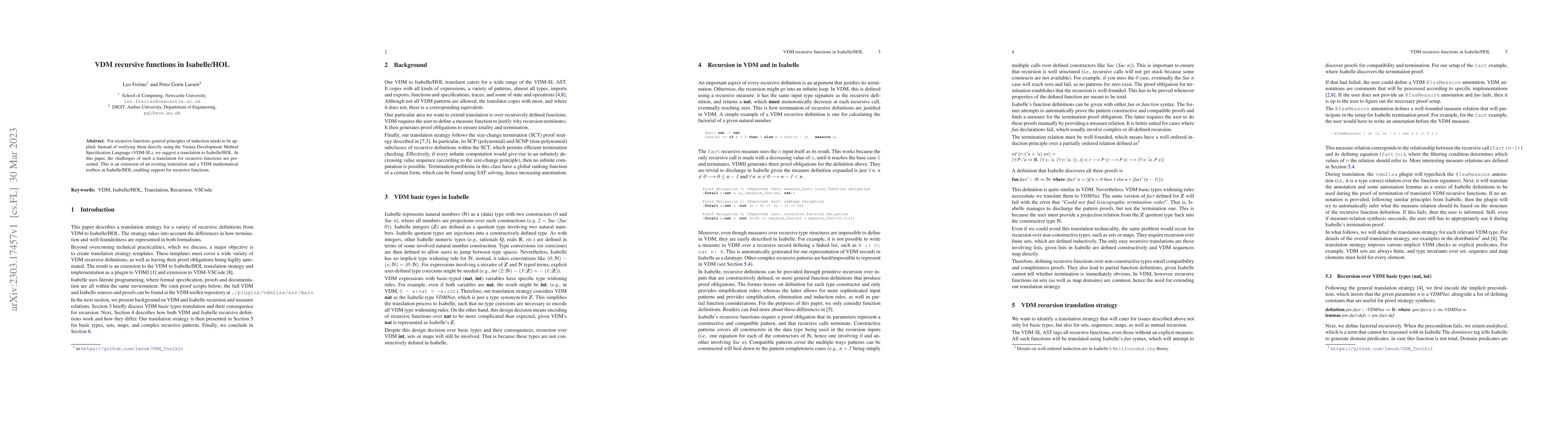 Thumbnail for VDM recursive functions in Isabelle/HOL