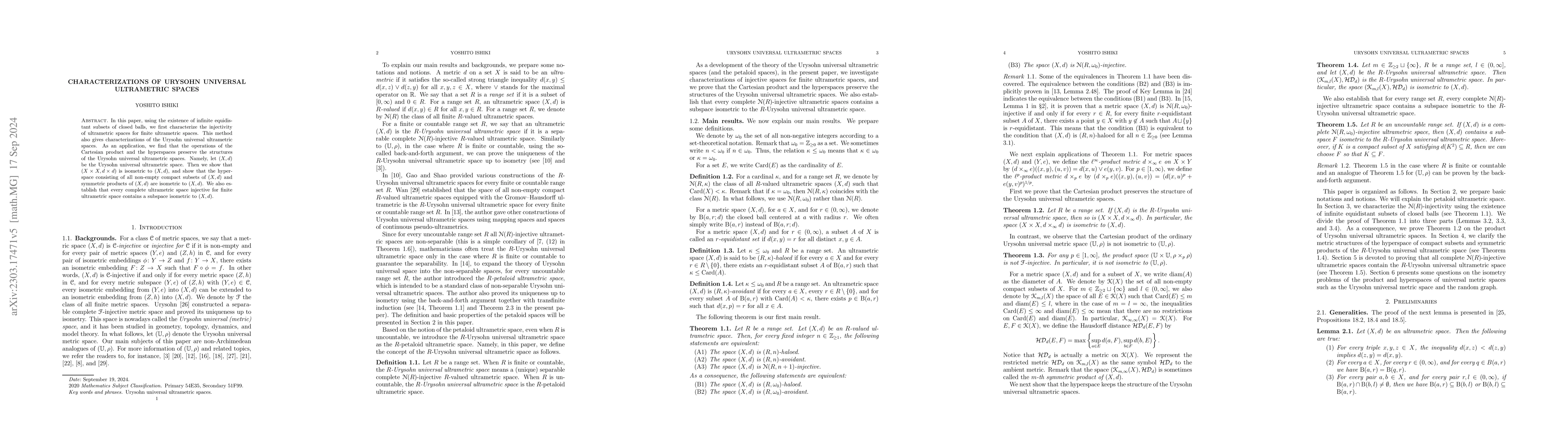 Thumbnail for Characterizations of Urysohn universal ultrametric spaces