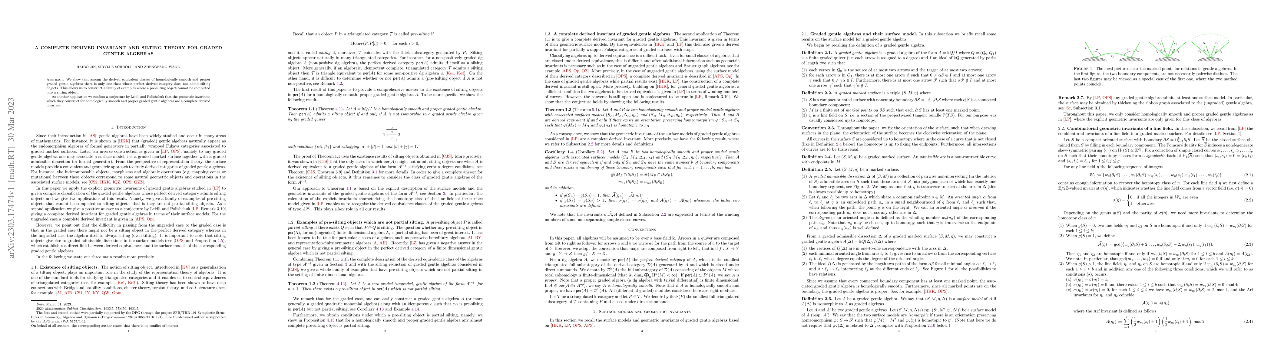 Thumbnail for A complete derived invariant and silting theory for graded gentle
  algebras
