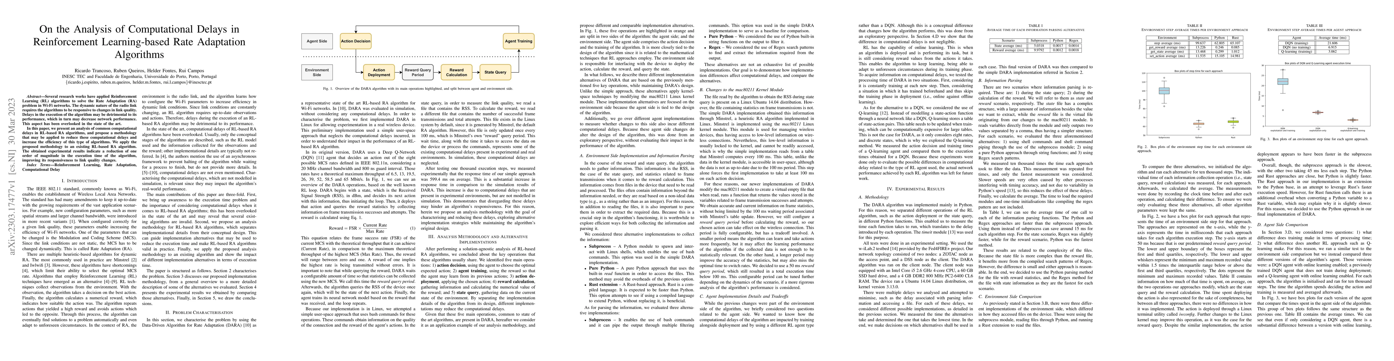 Thumbnail for On the Analysis of Computational Delays in Reinforcement Learning-based
  Rate Adaptation Algorithms