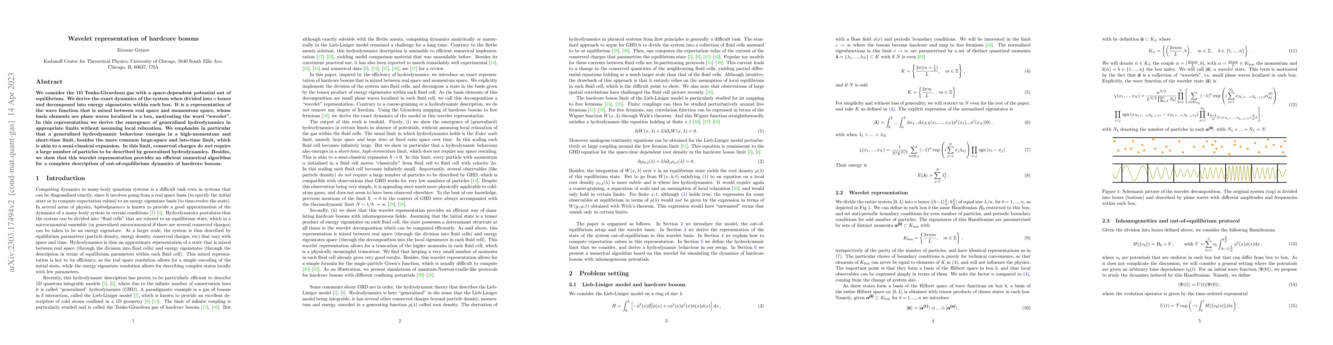 Thumbnail for Wavelet representation of hardcore bosons