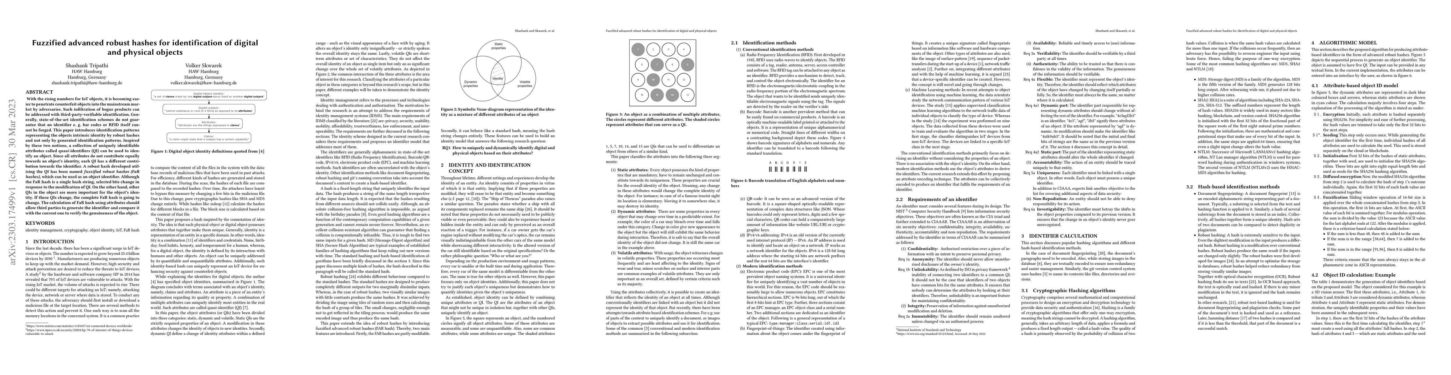Thumbnail for Fuzzified advanced robust hashes for identification of digital and
  physical objects