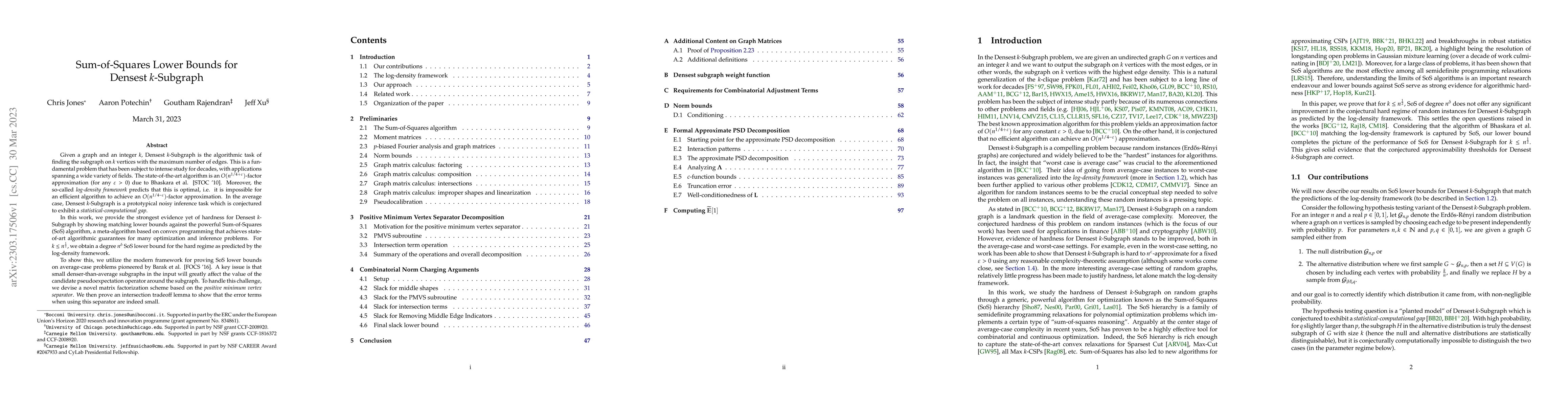 Thumbnail for Sum-of-Squares Lower Bounds for Densest $k$-Subgraph