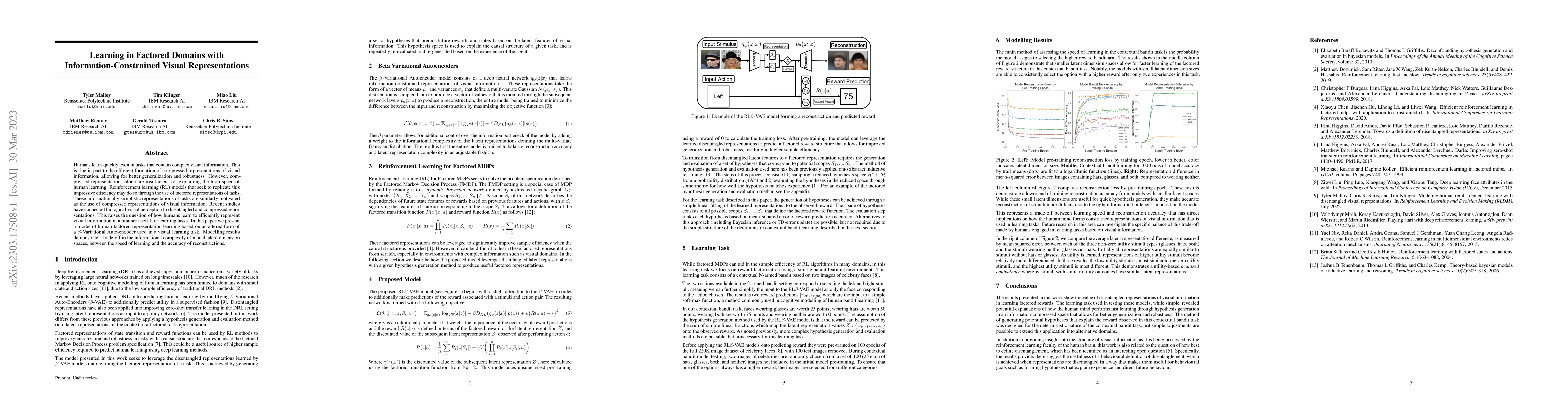 Thumbnail for Learning in Factored Domains with Information-Constrained Visual
  Representations