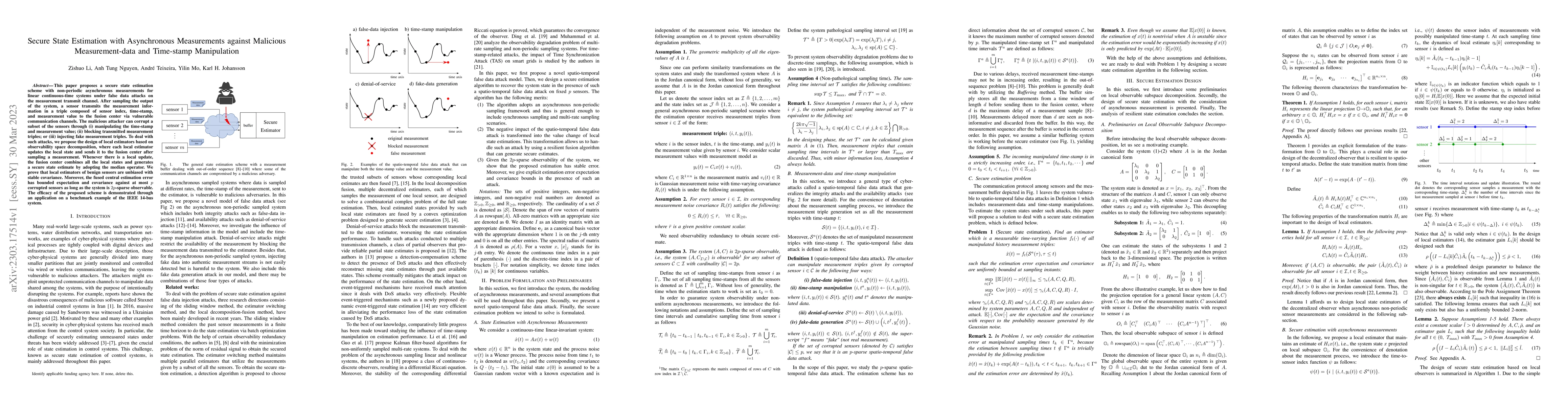 Thumbnail for Secure State Estimation with Asynchronous Measurements against Malicious
  Measurement-data and Time-stamp Manipulation