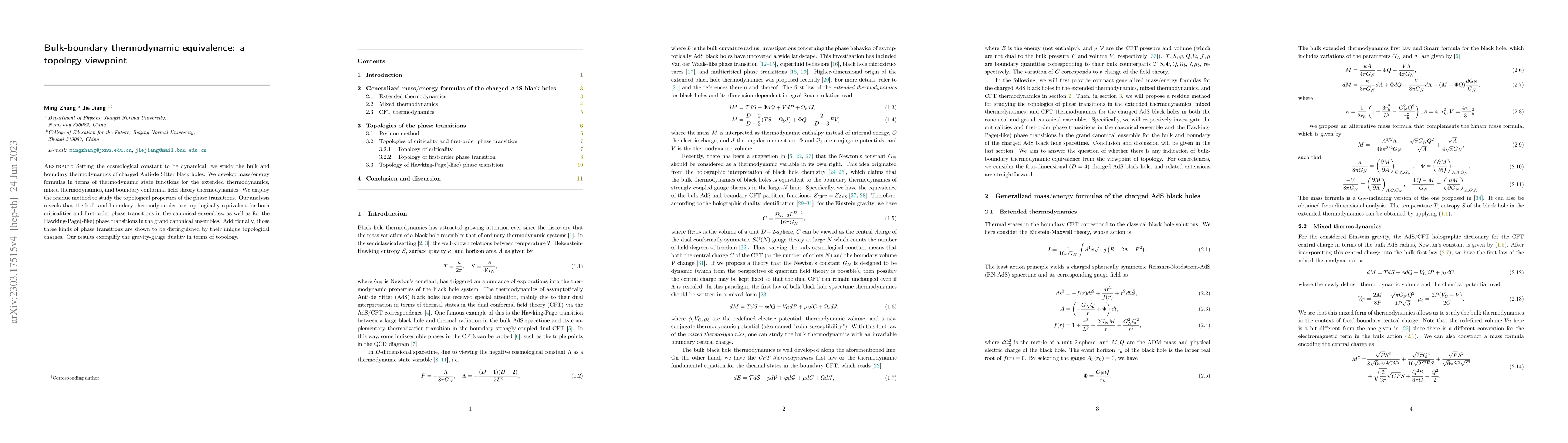 Thumbnail for Bulk-boundary thermodynamic equivalence: a topology viewpoint