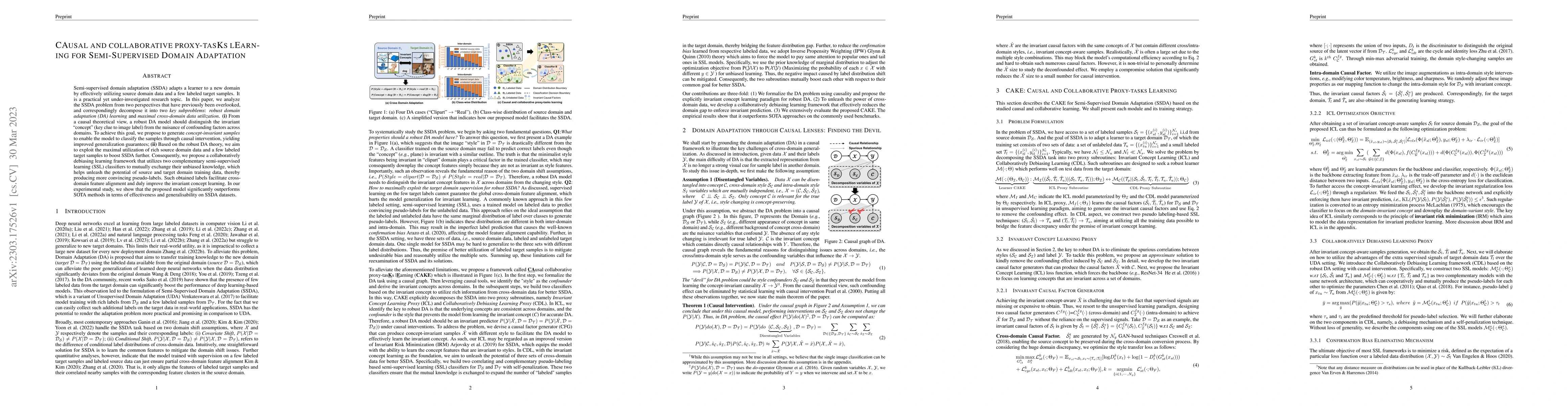 Thumbnail for CAusal and collaborative proxy-tasKs lEarning for Semi-Supervised Domain
  Adaptation