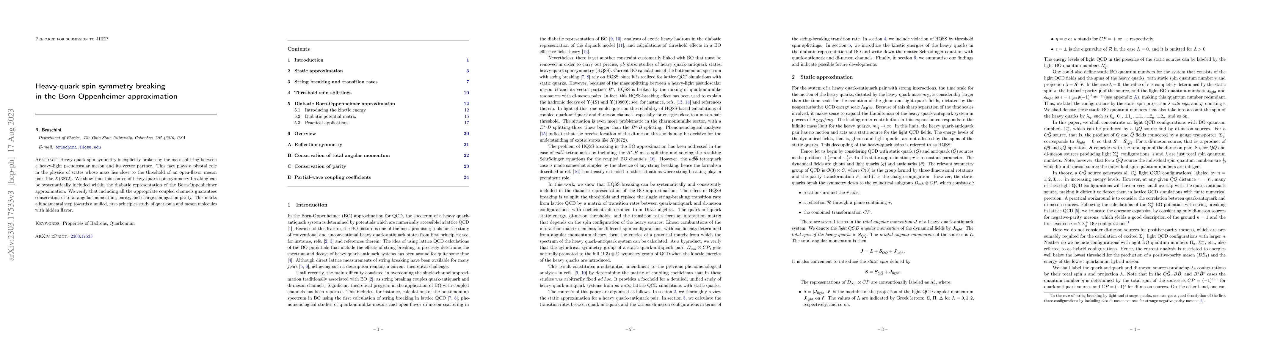 Thumbnail for Heavy-Quark spin symmetry breaking in the Born-Oppenheimer approximation