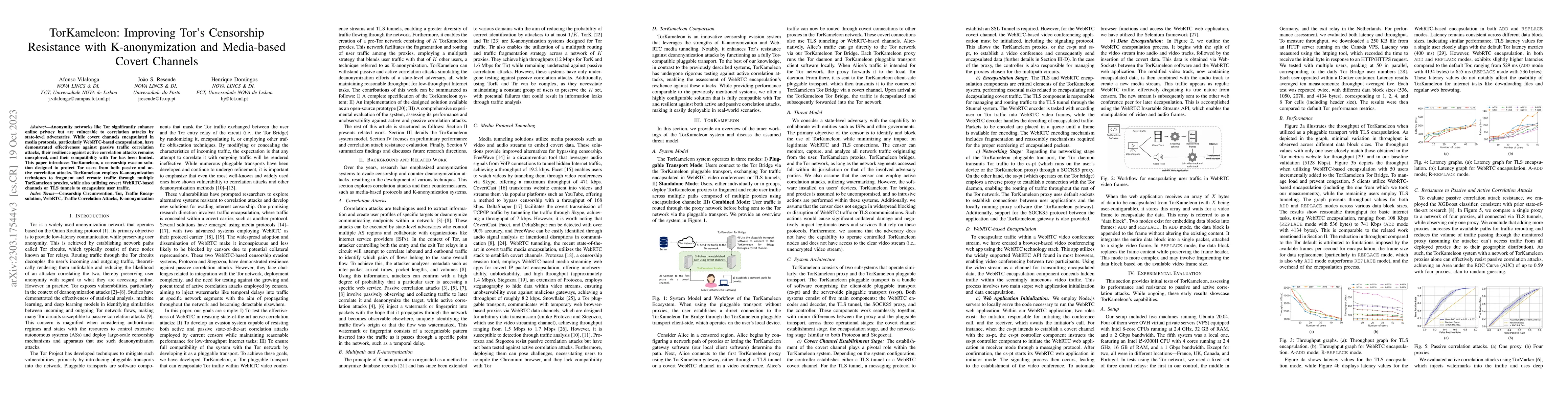Thumbnail for TorKameleon: Improving Tor's Censorship Resistance with K-anonymization
  and Media-based Covert Channels