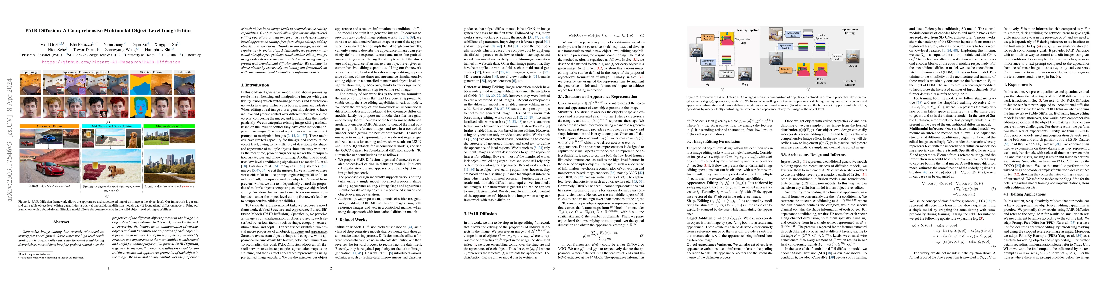 Thumbnail for PAIR-Diffusion: A Comprehensive Multimodal Object-Level Image Editor