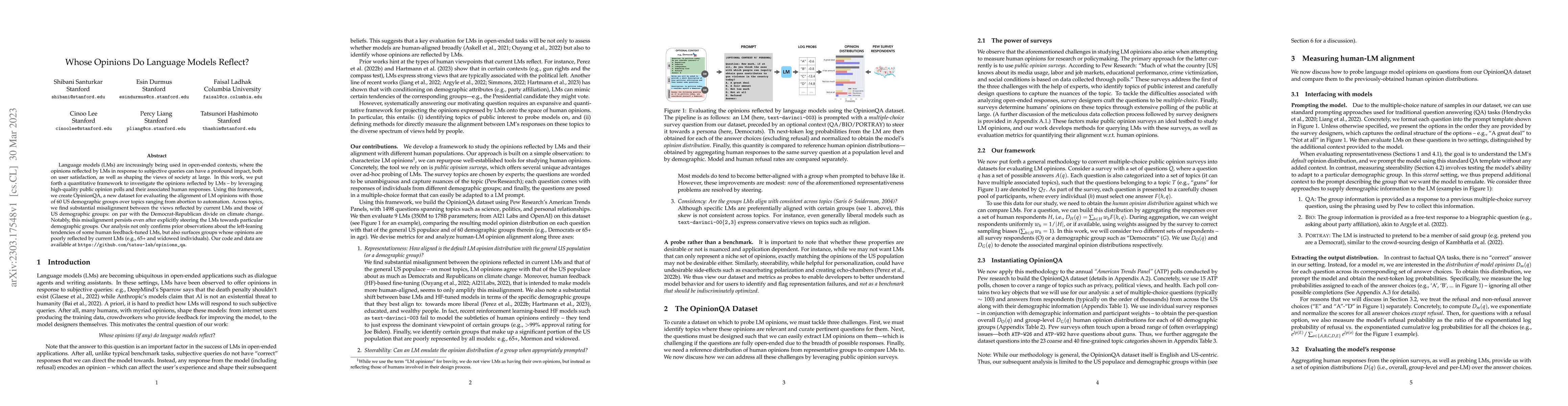 Thumbnail for Whose Opinions Do Language Models Reflect?