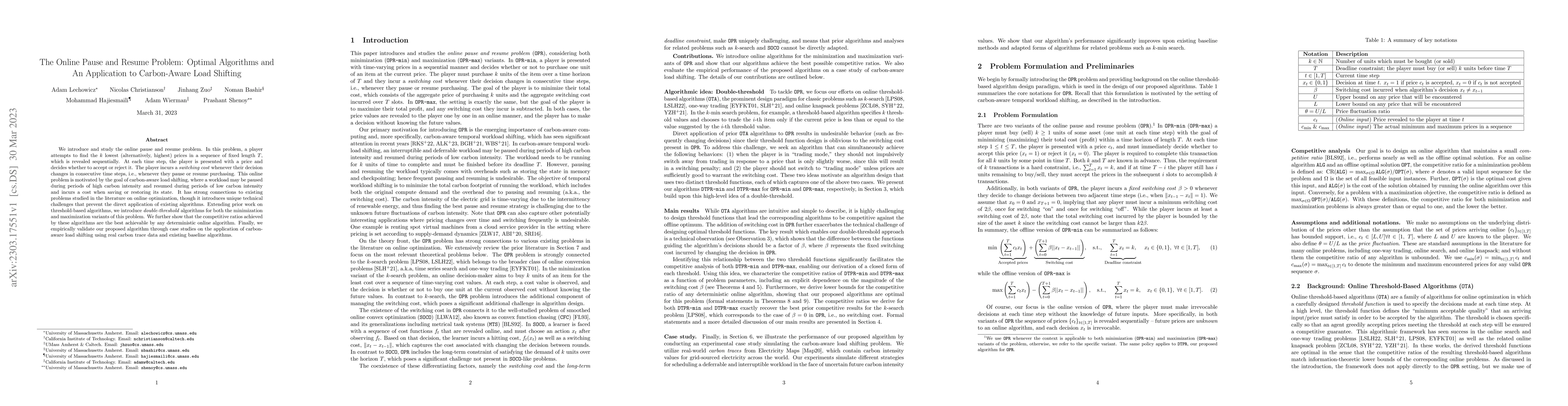 Thumbnail for The Online Pause and Resume Problem: Optimal Algorithms and An
  Application to Carbon-Aware Load Shifting