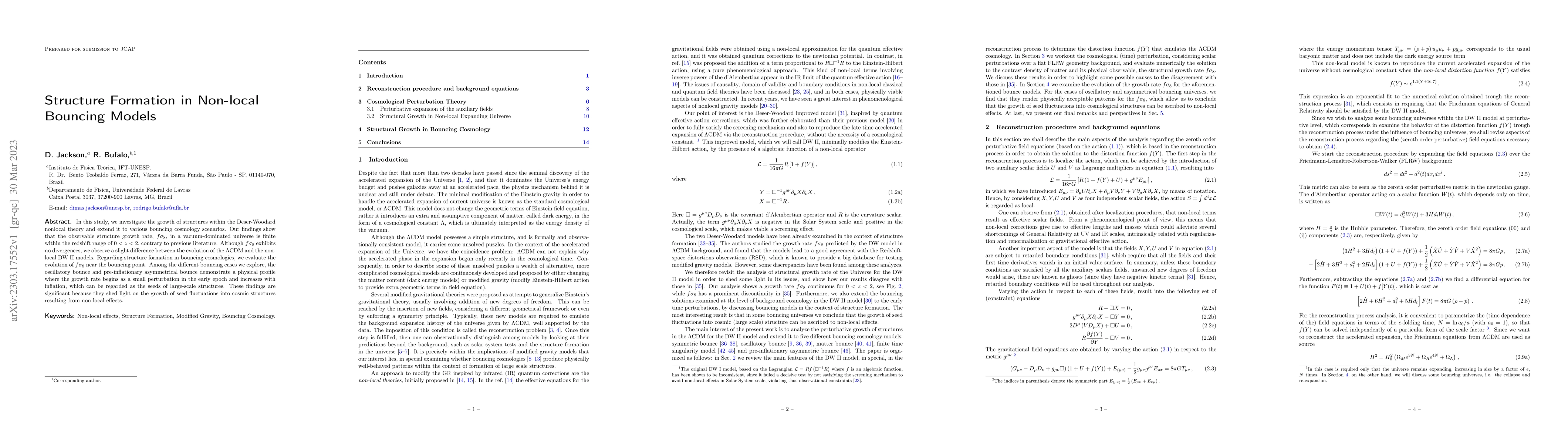 Thumbnail for Structure Formation in Non-local Bouncing Models