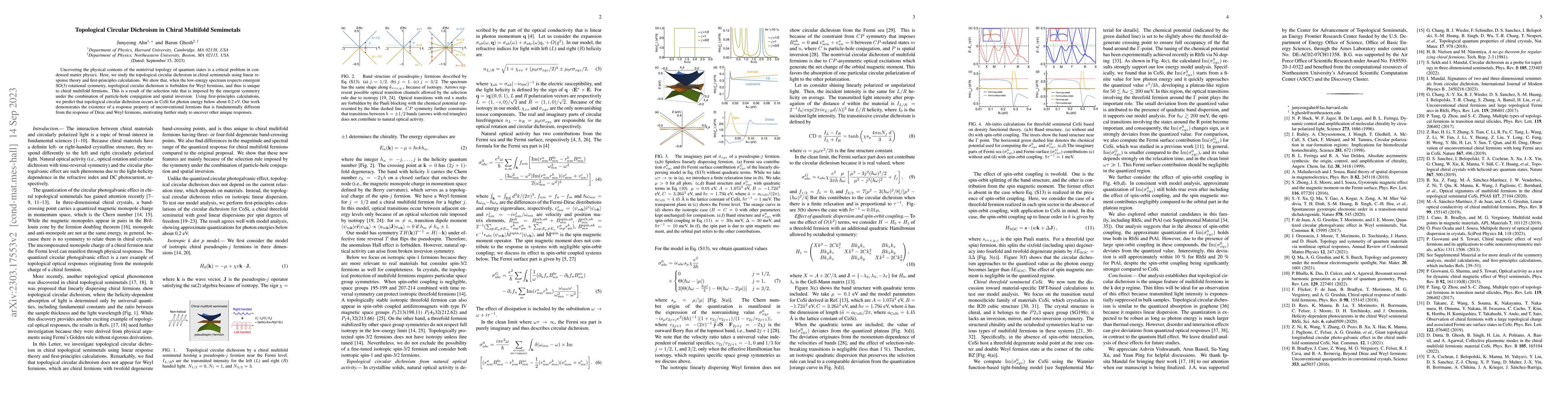 Thumbnail for Topological Circular Dichroism in Chiral Multifold Semimetals