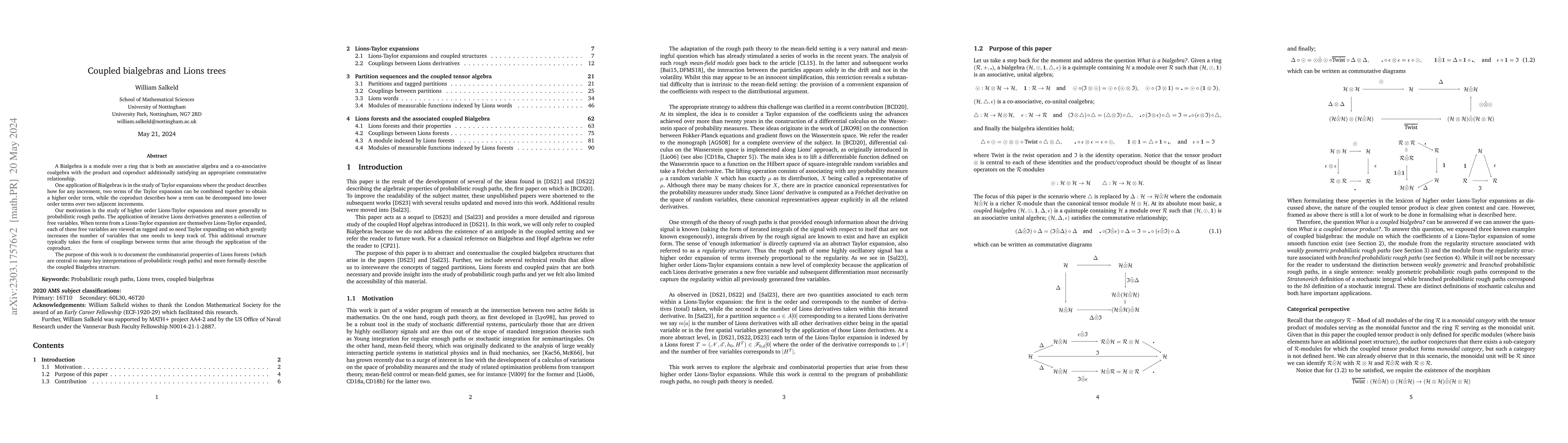 Thumbnail for Coupled bialgebras and Lions trees
