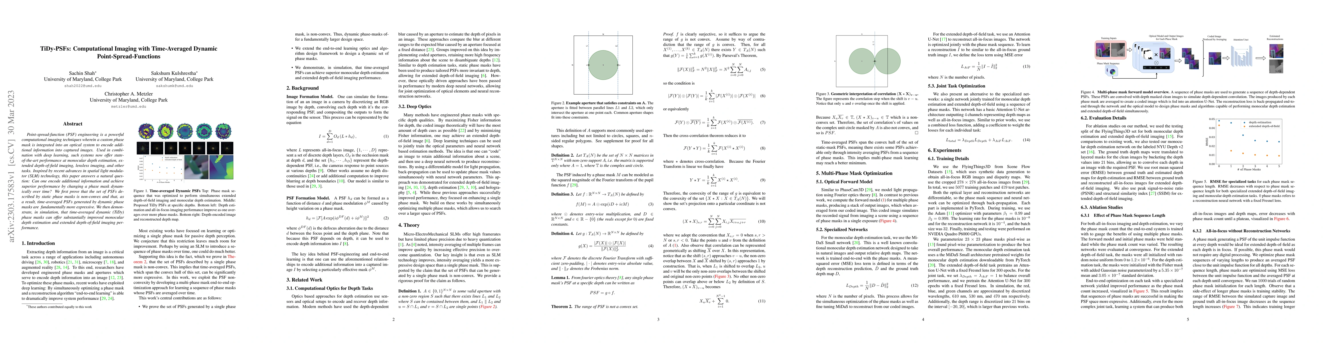 Thumbnail for TiDy-PSFs: Computational Imaging with Time-Averaged Dynamic
  Point-Spread-Functions