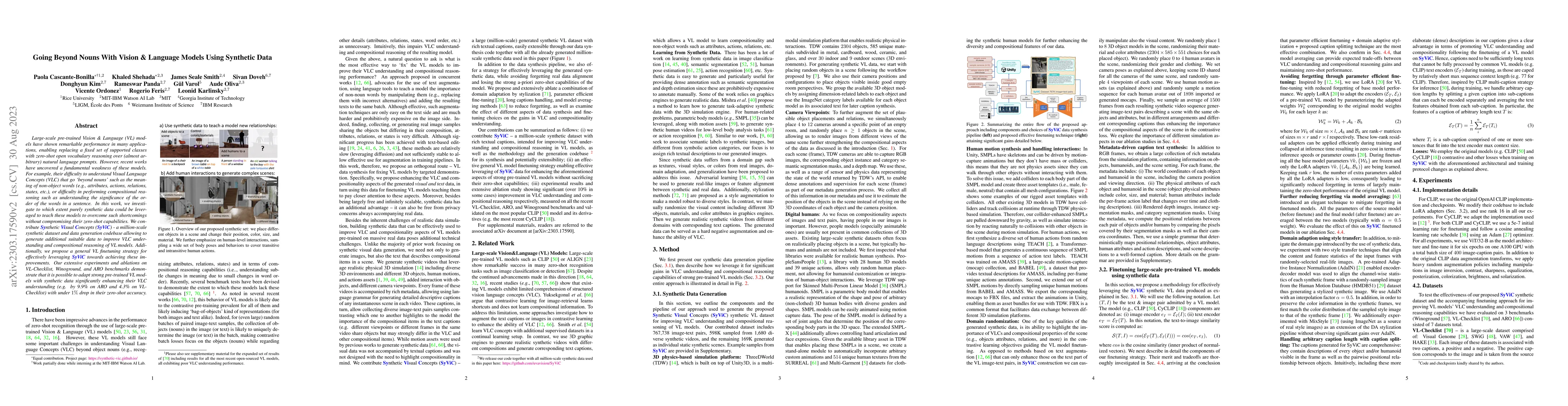 Thumbnail for Going Beyond Nouns With Vision & Language Models Using Synthetic Data