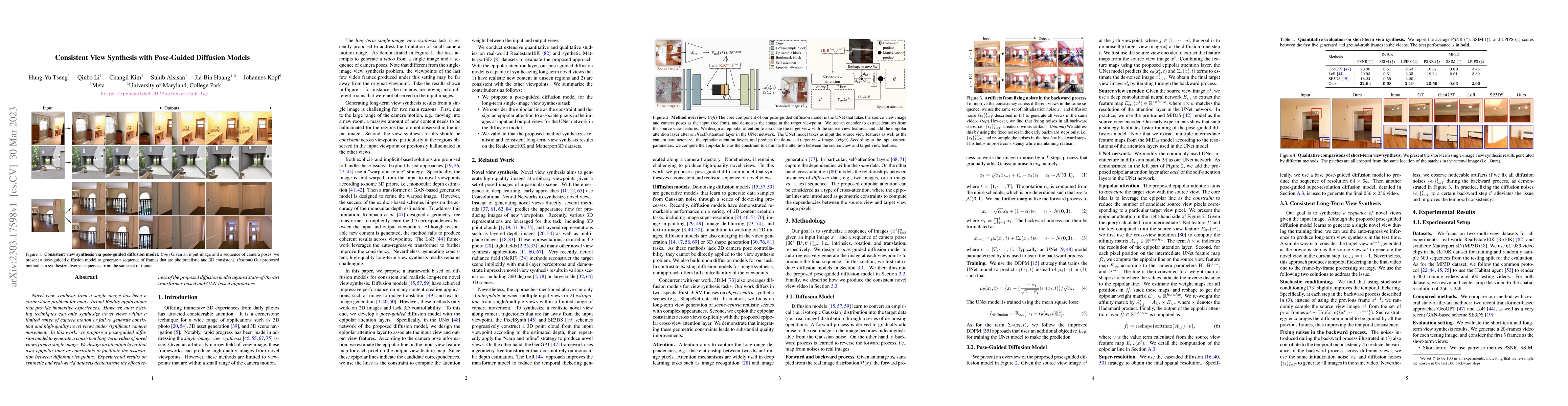 Thumbnail for Consistent View Synthesis with Pose-Guided Diffusion Models