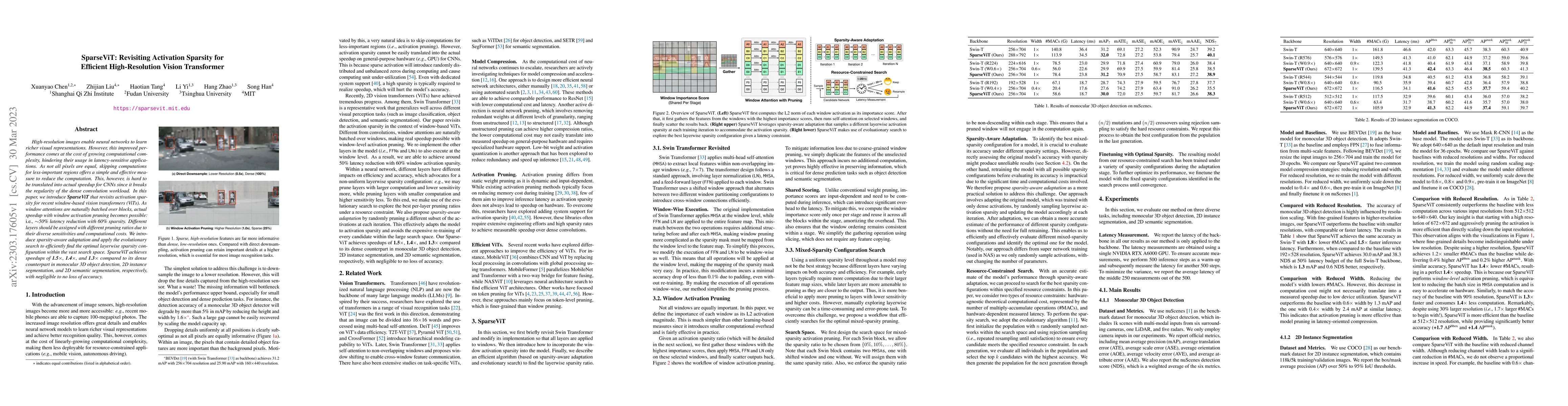 Thumbnail for SparseViT: Revisiting Activation Sparsity for Efficient High-Resolution
  Vision Transformer