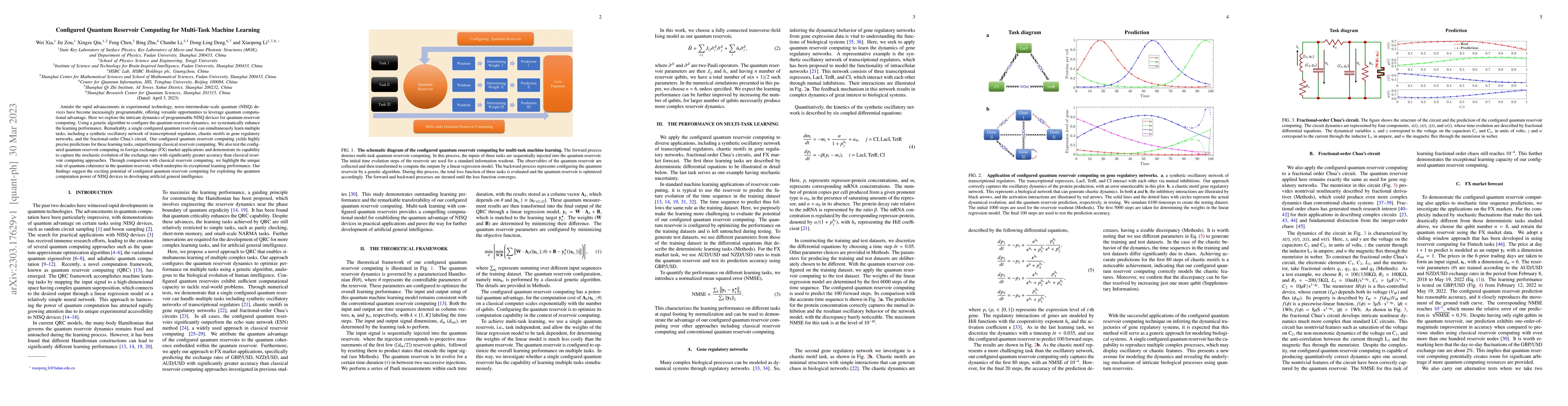 Thumbnail for Configured Quantum Reservoir Computing for Multi-Task Machine Learning